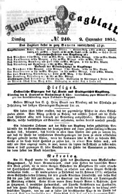 Augsburger Tagblatt Dienstag 2. September 1851