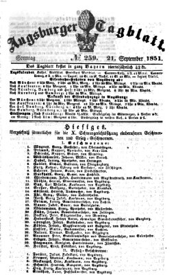 Augsburger Tagblatt Sonntag 21. September 1851