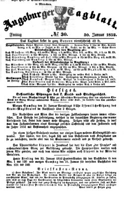 Augsburger Tagblatt Freitag 30. Januar 1852