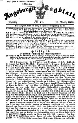 Augsburger Tagblatt Dienstag 16. März 1852