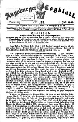 Augsburger Tagblatt Donnerstag 1. Juli 1852