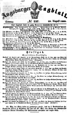 Augsburger Tagblatt Sonntag 29. August 1852