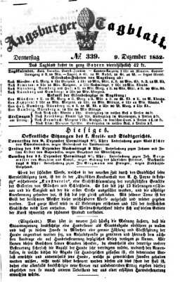 Augsburger Tagblatt Donnerstag 9. Dezember 1852
