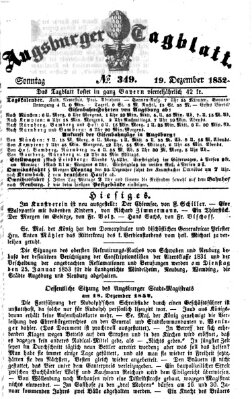 Augsburger Tagblatt Sonntag 19. Dezember 1852