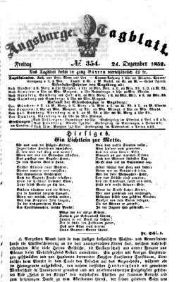 Augsburger Tagblatt Freitag 24. Dezember 1852