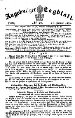 Augsburger Tagblatt Freitag 21. Januar 1853