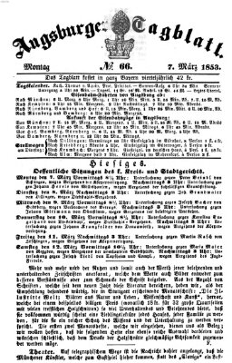 Augsburger Tagblatt Montag 7. März 1853