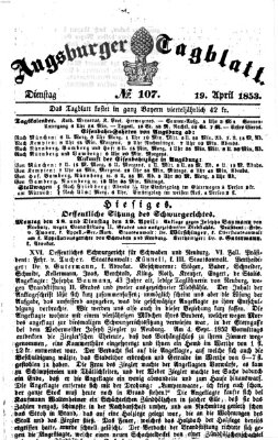 Augsburger Tagblatt Dienstag 19. April 1853