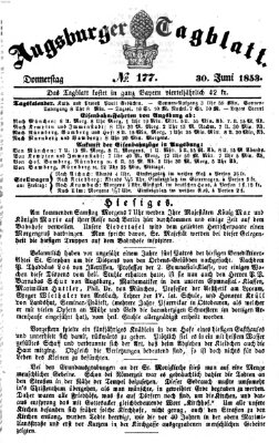 Augsburger Tagblatt Donnerstag 30. Juni 1853