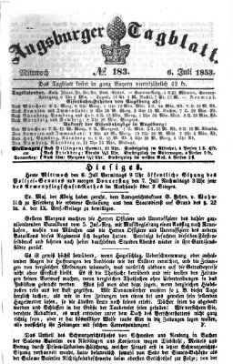 Augsburger Tagblatt Mittwoch 6. Juli 1853
