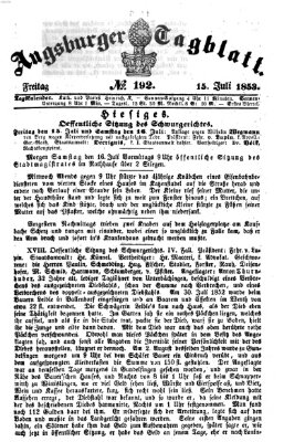 Augsburger Tagblatt Freitag 15. Juli 1853