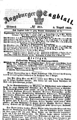Augsburger Tagblatt Mittwoch 3. August 1853