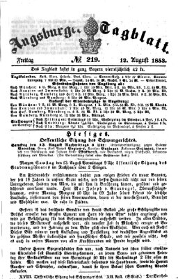 Augsburger Tagblatt Freitag 12. August 1853