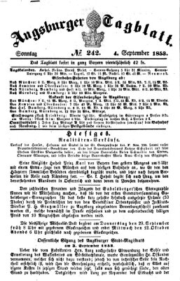 Augsburger Tagblatt Sonntag 4. September 1853