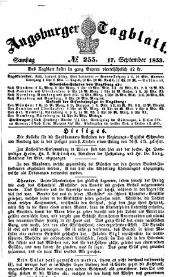 Augsburger Tagblatt Samstag 17. September 1853