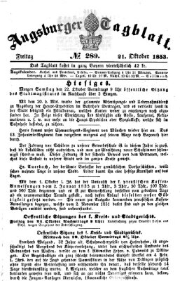Augsburger Tagblatt Freitag 21. Oktober 1853