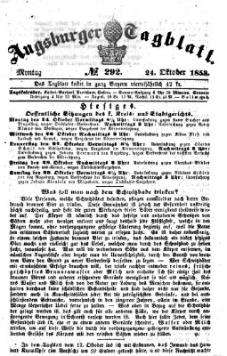 Augsburger Tagblatt Montag 24. Oktober 1853