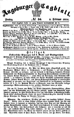 Augsburger Tagblatt Freitag 3. Februar 1854