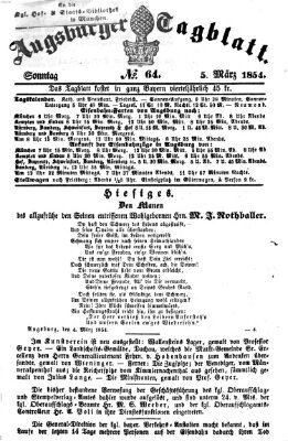 Augsburger Tagblatt Sonntag 5. März 1854