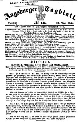 Augsburger Tagblatt Samstag 27. Mai 1854