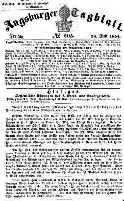 Augsburger Tagblatt Freitag 28. Juli 1854