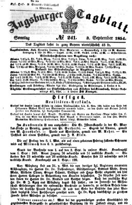 Augsburger Tagblatt Sonntag 3. September 1854