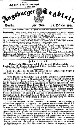 Augsburger Tagblatt Dienstag 17. Oktober 1854