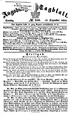 Augsburger Tagblatt Sonntag 17. Dezember 1854