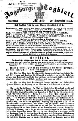Augsburger Tagblatt Mittwoch 20. Dezember 1854