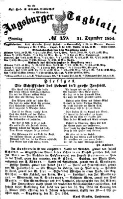 Augsburger Tagblatt Sonntag 31. Dezember 1854