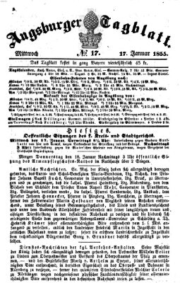 Augsburger Tagblatt Mittwoch 17. Januar 1855