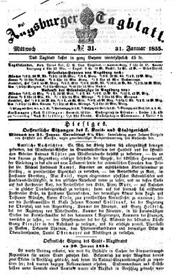 Augsburger Tagblatt Mittwoch 31. Januar 1855