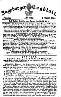 Augsburger Tagblatt Samstag 4. August 1855