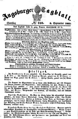 Augsburger Tagblatt Samstag 8. September 1855