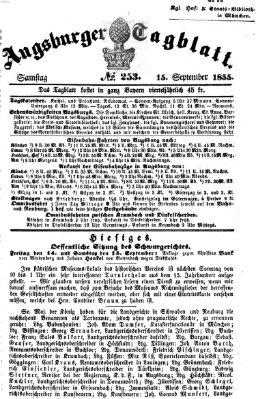Augsburger Tagblatt Samstag 15. September 1855