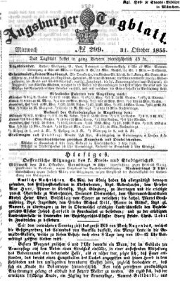 Augsburger Tagblatt Mittwoch 31. Oktober 1855