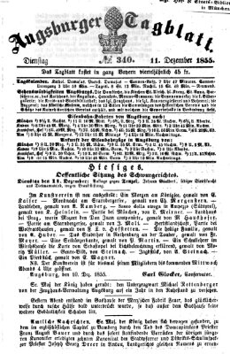 Augsburger Tagblatt Dienstag 11. Dezember 1855