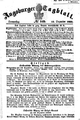 Augsburger Tagblatt Donnerstag 13. Dezember 1855