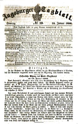 Augsburger Tagblatt Sonntag 13. Januar 1856