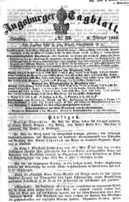 Augsburger Tagblatt Samstag 2. Februar 1856