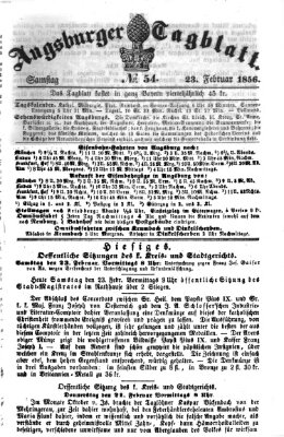 Augsburger Tagblatt Samstag 23. Februar 1856