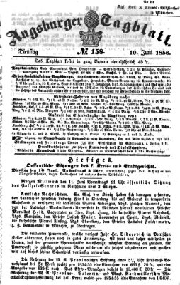 Augsburger Tagblatt Dienstag 10. Juni 1856