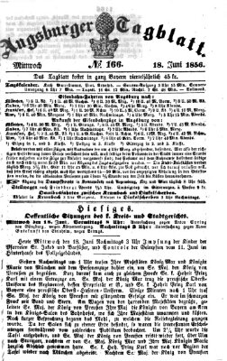 Augsburger Tagblatt Mittwoch 18. Juni 1856