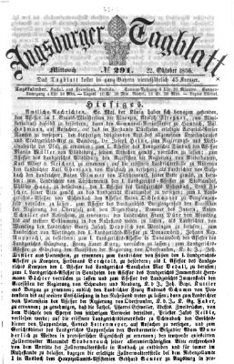Augsburger Tagblatt Mittwoch 22. Oktober 1856