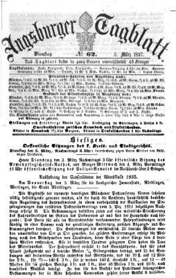 Augsburger Tagblatt Dienstag 3. März 1857