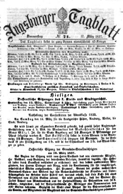Augsburger Tagblatt Donnerstag 12. März 1857