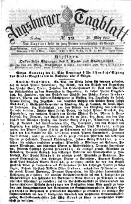 Augsburger Tagblatt Freitag 20. März 1857