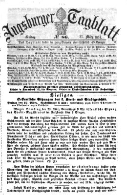 Augsburger Tagblatt Freitag 27. März 1857