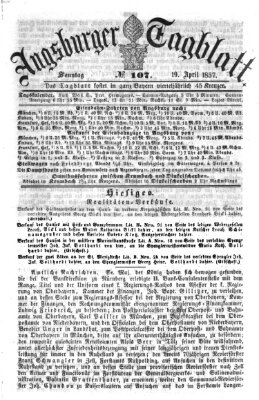 Augsburger Tagblatt Sonntag 19. April 1857