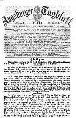 Augsburger Tagblatt Mittwoch 29. April 1857